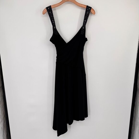 Laundry Shelli Segal Black Sleeveless Dress Sequin Straps size 10 new - Picture 14 of 15